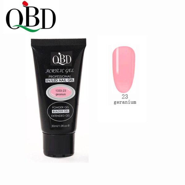 GEL ΧΤΙΣΙΜΑΤΟΣ QBD ACRYLIC GEL UV/LED NAIL GEL - SOAK OFF GERANIUM 30ML NY-QBD1333-23