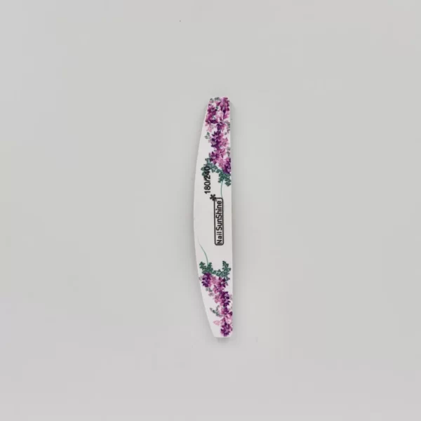 Λίμα Νυχιών Διπλής Όψης Flower Purple 180/240 Μισοφέγγαρο