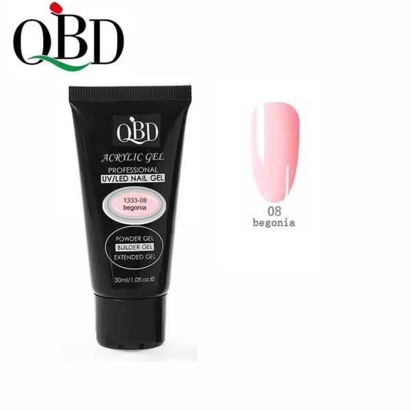 GEL ΧΤΙΣΙΜΑΤΟΣ QBD ACRYLIC GEL UV/LED NAIL GEL - SOAK OFF BEGONIA 30ML NY-QBD1333-08