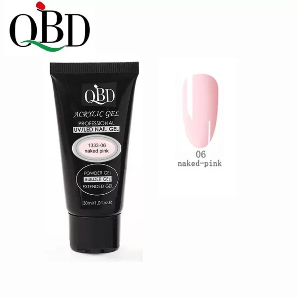 GEL ΧΤΙΣΙΜΑΤΟΣ QBD ACRYLIC GEL UV/LED NAIL GEL - SOAK OFF NAKED PINK 30ML NY-QBD1333-06
