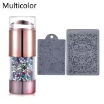 Σφραγίδα Νυχιών με 2 στάμπες Multicolor στρας SFR-001