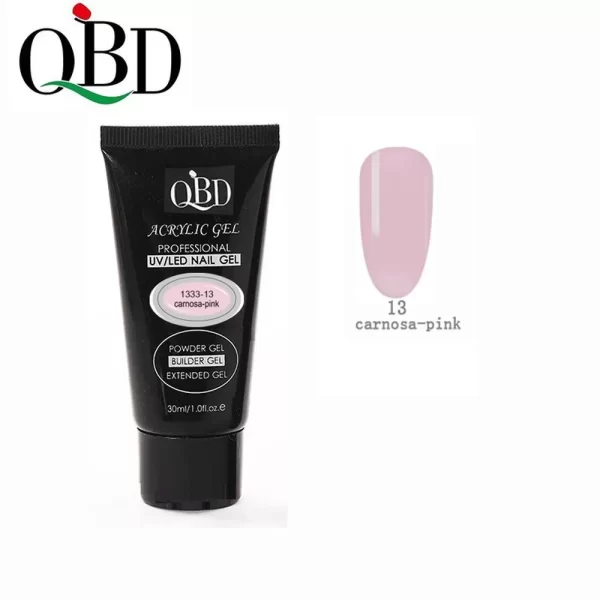 GEL ΧΤΙΣΙΜΑΤΟΣ QBD ACRYLIC GEL UV/LED NAIL GEL - SOAK OFF CARNOSA-PINK 30ML NY-QBD1333-13
