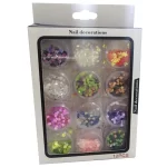 ΣΕΤ 12 ΒΑΖΑΚΙΑ ΜΕ ΠΟΛΥΧΡΩΜΕΣ ΔΙΑΚΟΣΜΗΤΙΚΕΣ ΝΥΦΑΔΕΣ ΝΥΧΙΩΝ NY-PL12C