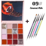 Παλέτα 16 Χρωμάτων Gel Soak Off UV LED + 5 Πινέλα nail art ΔΩΡΟ