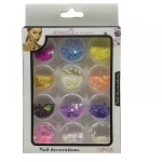 ΣΕΤ 12 ΒΑΖΑΚΙΑ ΜΕ ΠΟΛΥΧΡΩΜΕΣ ΔΙΑΚΟΣΜΗΤΙΚΕΣ ΝΥΦΑΔΕΣ ΝΥΧΙΩΝ NY-PL12