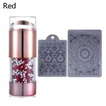 Σφραγίδα Νυχιών με 2 στάμπες Red στρας SFR-003