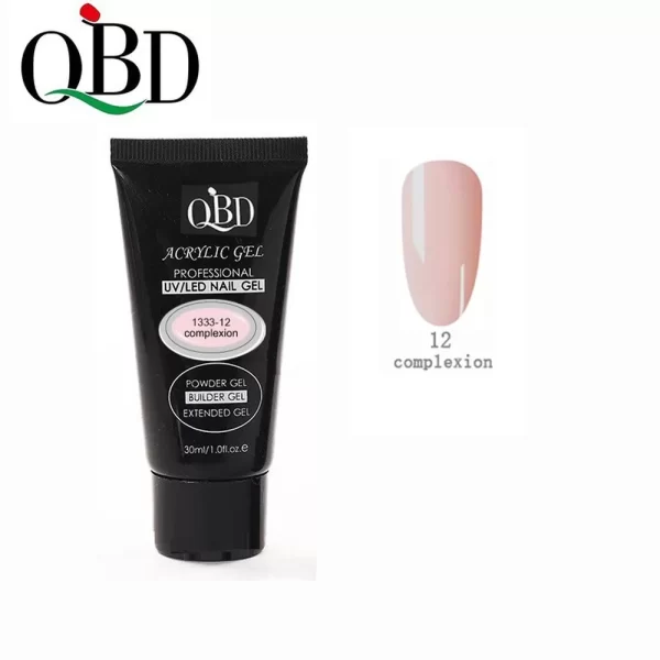 GEL ΧΤΙΣΙΜΑΤΟΣ QBD ACRYLIC GEL UV/LED NAIL GEL - SOAK OFF COMPLEXION 30 ML NY-QBD1333-12-C