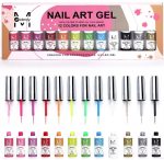Mobray 12 Χρώματα Nail Art Gel Για Λεπτές Γραμμές Και Εύκολη Δημιουργία Γαλλικού - Image 3
