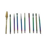 Φρέζες Rainbow για Τροχό Νυχιών Σετ 10 τεμαχίων σε κασετίνα