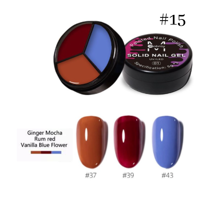 15-2.png Παλέτα 3 Χρωμάτων Mobray Nail Art Painting Solid Cream Soak Off Gel No15 - Image 1