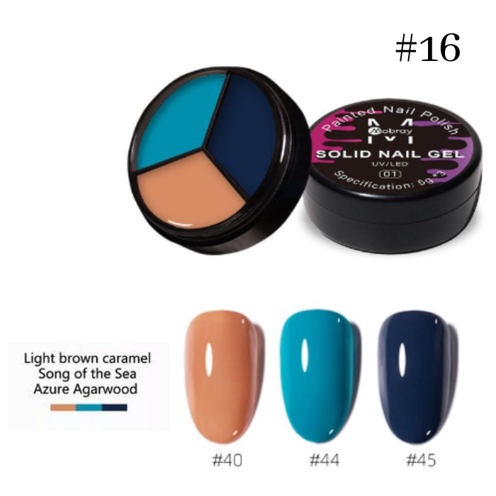 16-3.png Παλέτα 3 Χρωμάτων Mobray Nail Art Painting Solid Cream Soak Off Gel No16 - Image 1