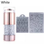 Σφραγίδα Νυχιών με 2 στάμπες White στρας SFR-004