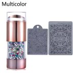 Σφραγίδα Νυχιών με 2 στάμπες Multicolor στρας SFR-001