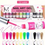 Mobray 12 Χρώματα Nail Art Gel Για Λεπτές Γραμμές Και Εύκολη Δημιουργία Γαλλικού