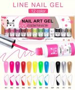 Mobray 12 Χρώματα Nail Art Gel Για Λεπτές Γραμμές Και Εύκολη Δημιουργία Γαλλικού