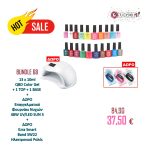 Bundle 68 | 13 Ημίμονιμα Βερνίκια Νυχιών 10ml + 1 TOP Coat + 1 BASE Coat + Δώρο Επαγγελματικό Φουρνάκι Νυχιών SUN 5 & ΔΩΡΟ Ηλεκτρονικό Ρολόι - EZRA