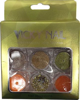 KAP244.jpeg VICKY NAIL GLITTER ΣΚΟΝΗ ΓΙΑ ΝΥΧΙΑ MULTI COLOR ΣΕΤ 6 ΤΕΜΑΧΙΩΝ - Image 1