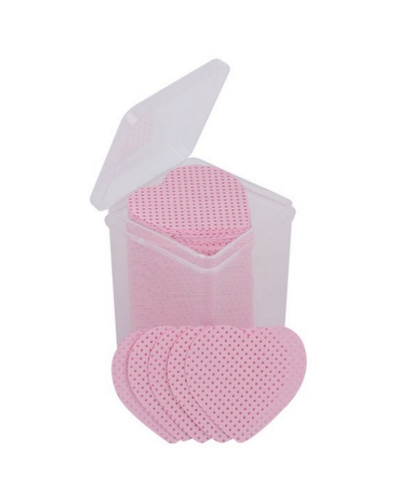 NY-14095.jpg 200 Βαμβακερά Πανάκια Καθαρισμού Heart Shape Ροζ - Image 1