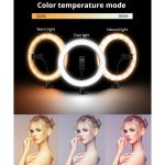 Ring Light Led Χρωματιστό Φωτογραφικό Φωτιστικό led δαχτυλίδι 26cm dimmer και τρίποδο με επιλογή RGB χρωμάτων – Usb led ring light - Image 5